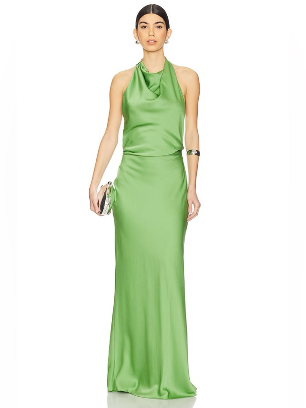NWT Simkhai Reannon Draped Gown in Deep Peridot